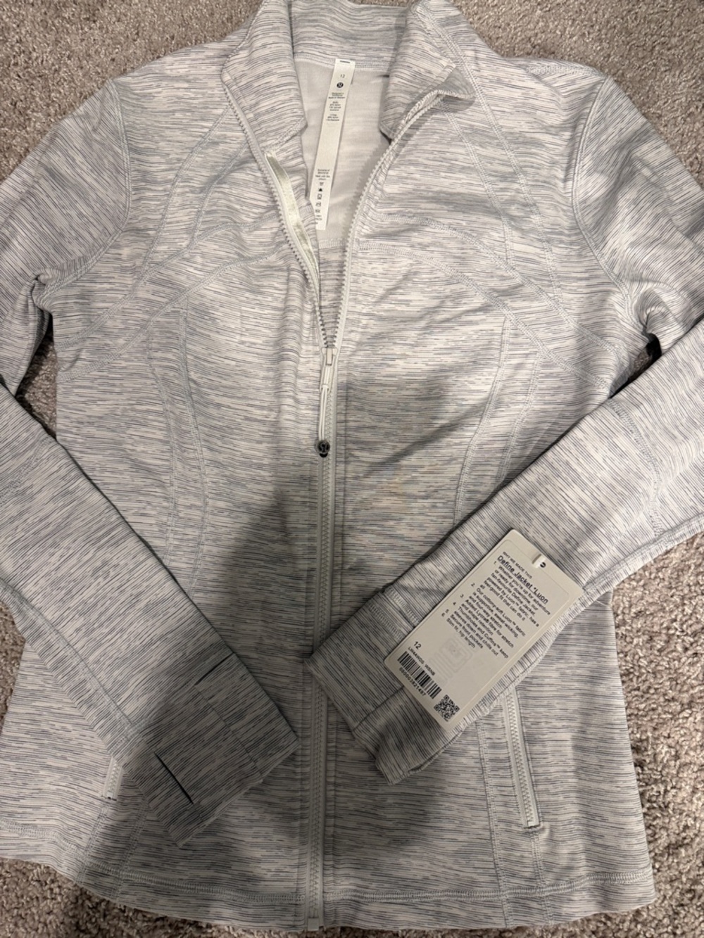 lululemon athletica Heathered Light Gray Full-Zip Bomber Jacket